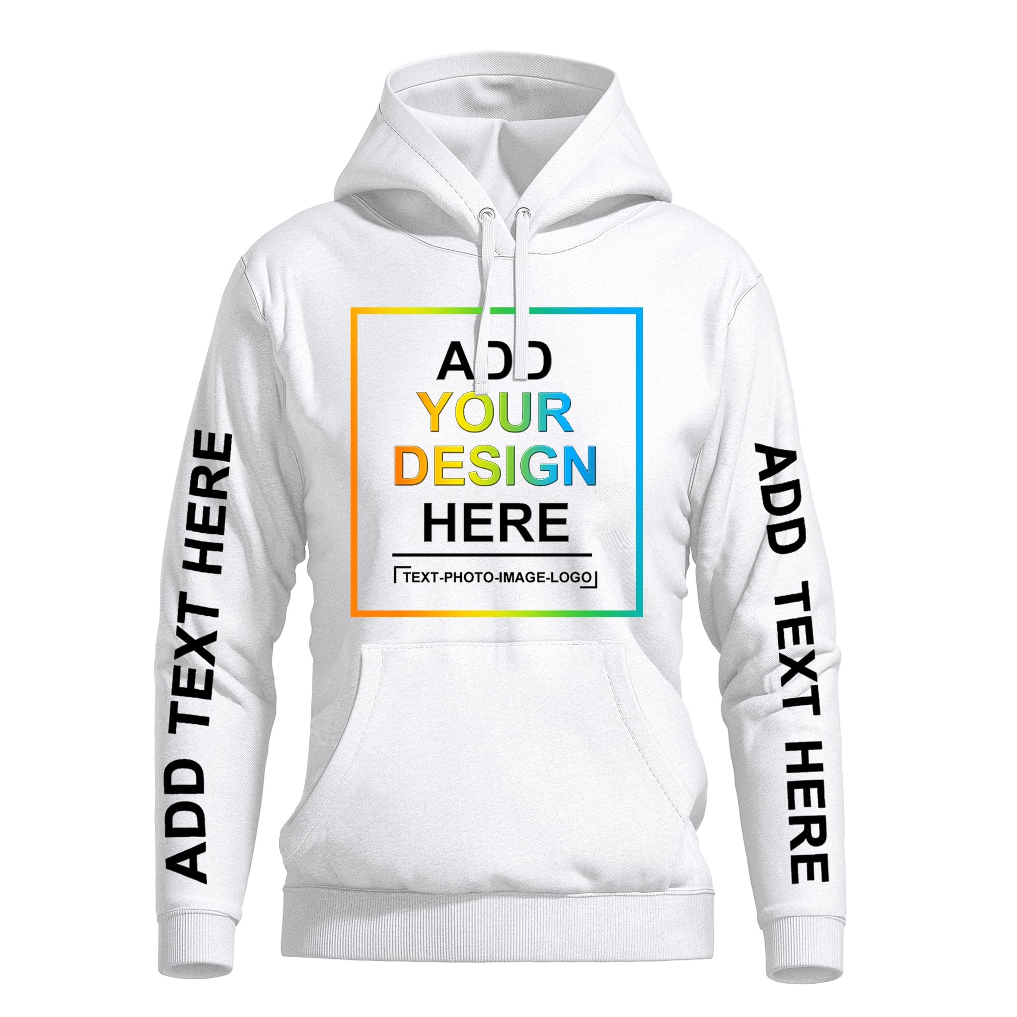 OEM Custom Logo Text Design Men's Pullover Hoodies Unisex Women's Hoodies Sweatshirts 4 Sides Print High Quality Wholesale