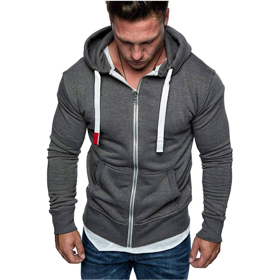 Hot selling manufactures custom men clothing winter cotton zip collar hoodie men blanks full zip custom plus size men's hoodies