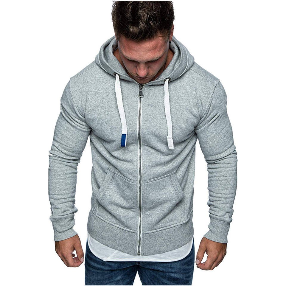 Hot selling manufactures custom men clothing winter cotton zip collar hoodie men blanks full zip custom plus size men's hoodies