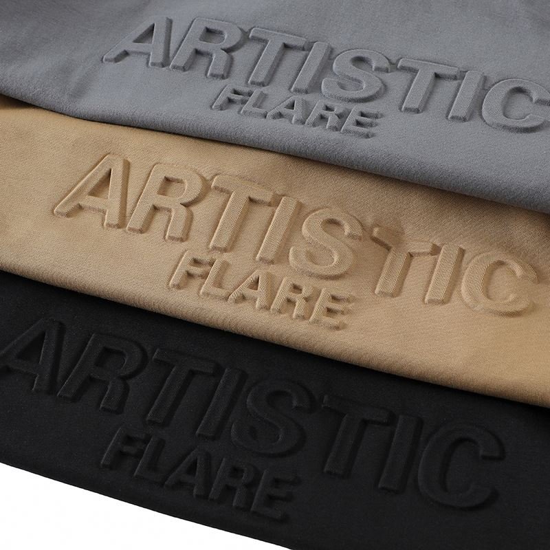 High Quality 100%Cotton Feel Crew Neck Pullover For Hip Hop Streetwear Men'S Hoodies Embossed Hoodies Custom Logo