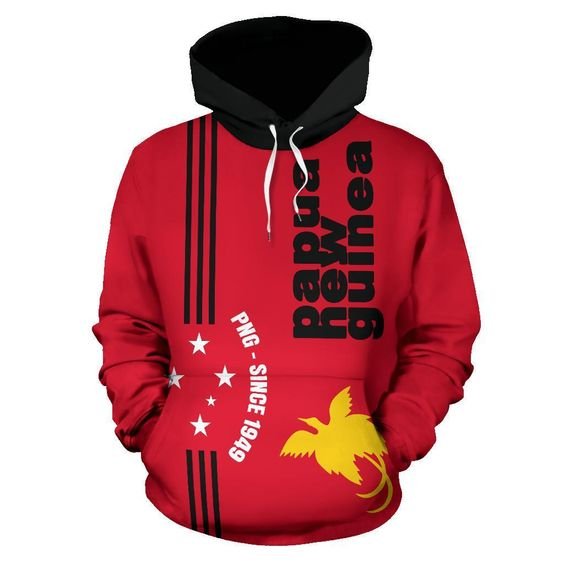 Wholesale Low Price Papua New Guinea Hoodie Papua New Guinea Flag Coat of Arms Since 1949 Sublimation Printing Men's Hoodie