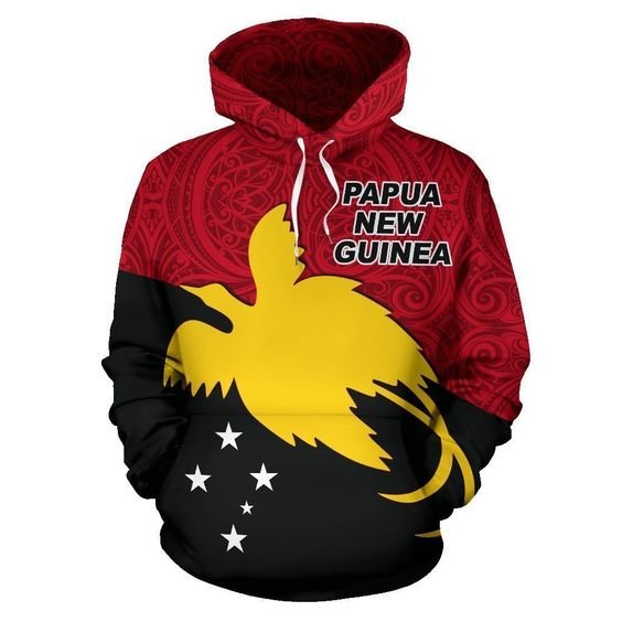 Wholesale Low Price Papua New Guinea Hoodie Papua New Guinea Flag Coat of Arms Since 1949 Sublimation Printing Men's Hoodie