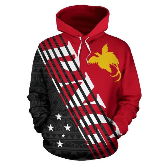 Wholesale Low Price Papua New Guinea Hoodie Papua New Guinea Flag Coat of Arms Since 1949 Sublimation Printing Men's Hoodie