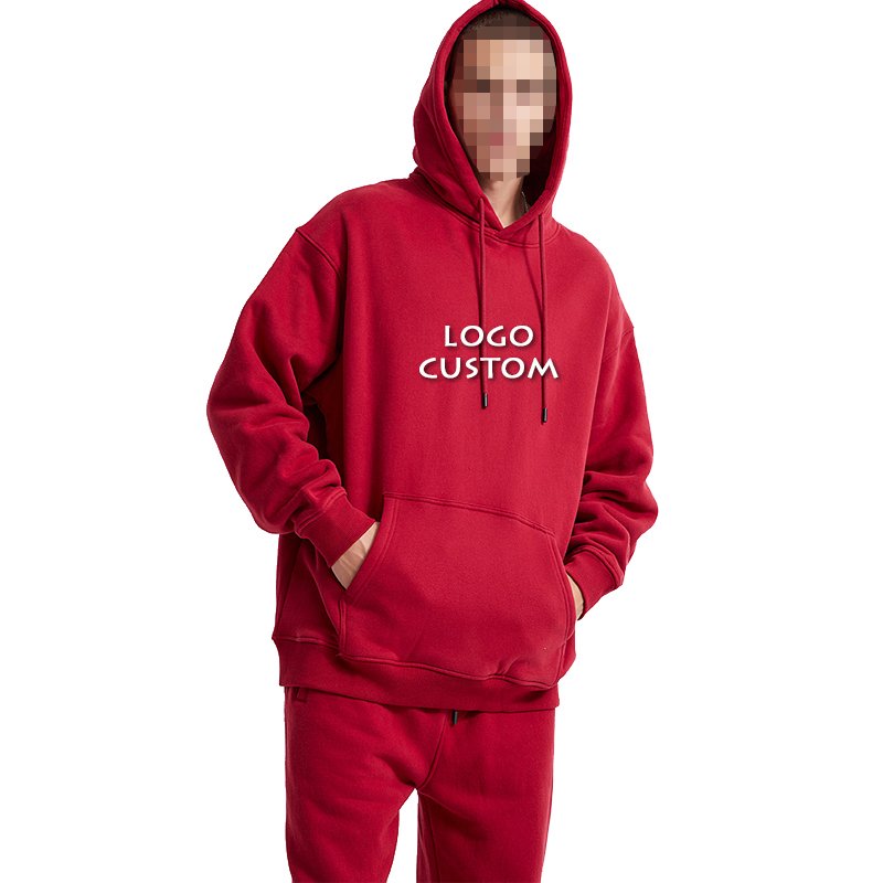 Fashion Casual Loose Sport Oversized Men's Hoodies Customized Heavy 360G Solid Color Drop Shoulder Mens Hoodies