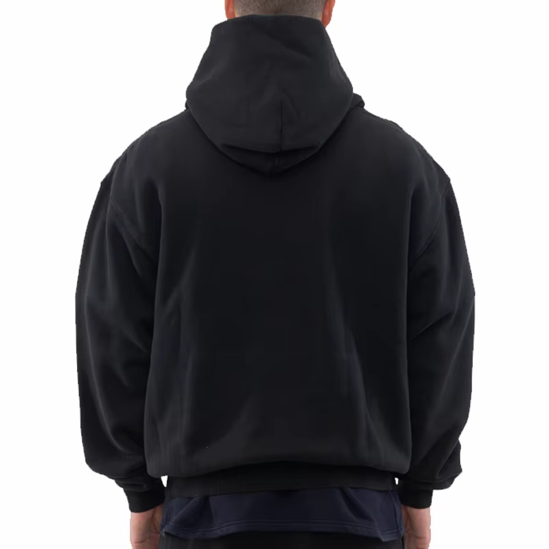 Men's Cotton Heavyweight Oversized Boxy Hoodie Customizable Streetwear Pullover with Embroidered Techniques Winter Plain Dyed