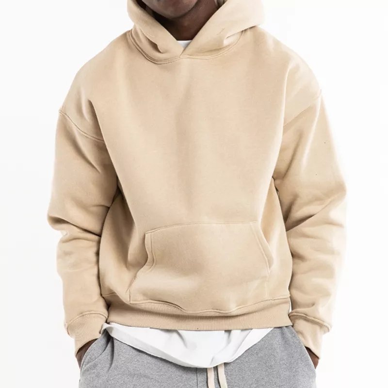 High Quality Cotton French Terry Oversize Hoodie Thick Fleece Drop Shoulder Plain Blank Custom Men Hoodies