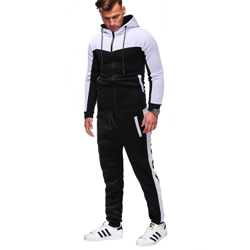 New Men's Autumn Winter Sets Zipper Hoodie+Pants Pieces Casual Tracksuit Male Sportswear warm Clothing Sweat Suit