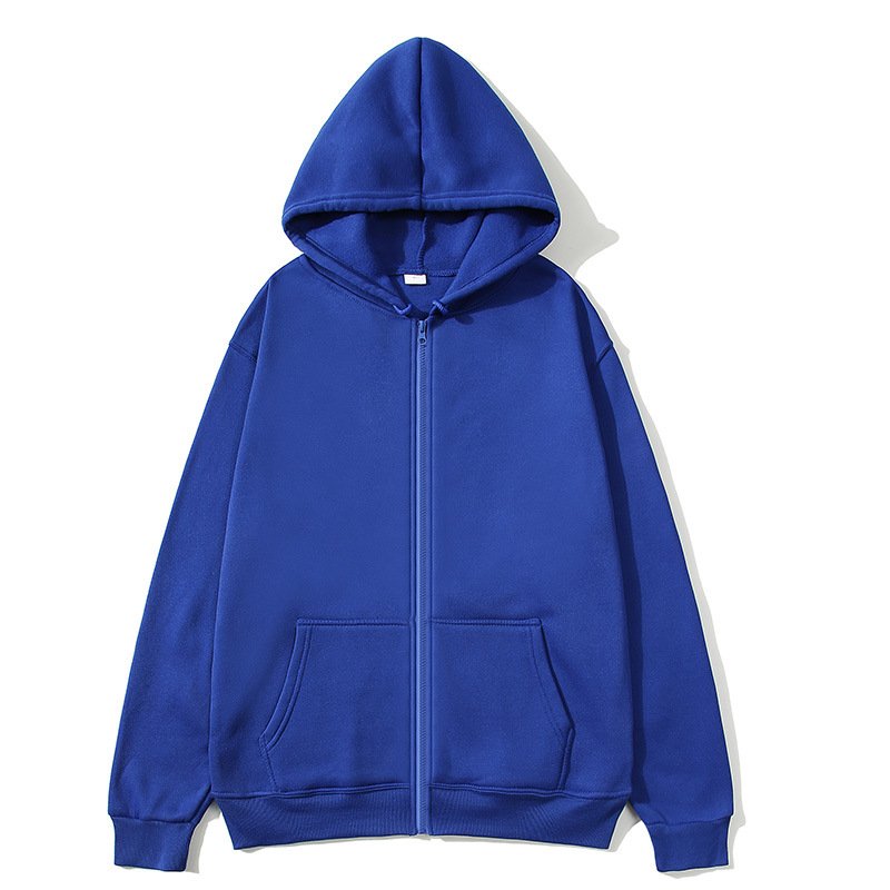 High-quality unisex zipper cardigan 220 grams sweatshirt long-sleeved breathable solid color polyester sports hoodie