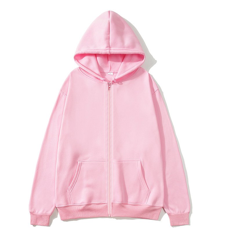 High-quality unisex zipper cardigan 220 grams sweatshirt long-sleeved breathable solid color polyester sports hoodie