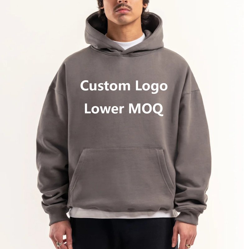 Luxury Cotton Thick Heavy Gsm French Terry Pullover Boxy Hoodie Custom Drop Shoulder Fleece Oversized Hoodies