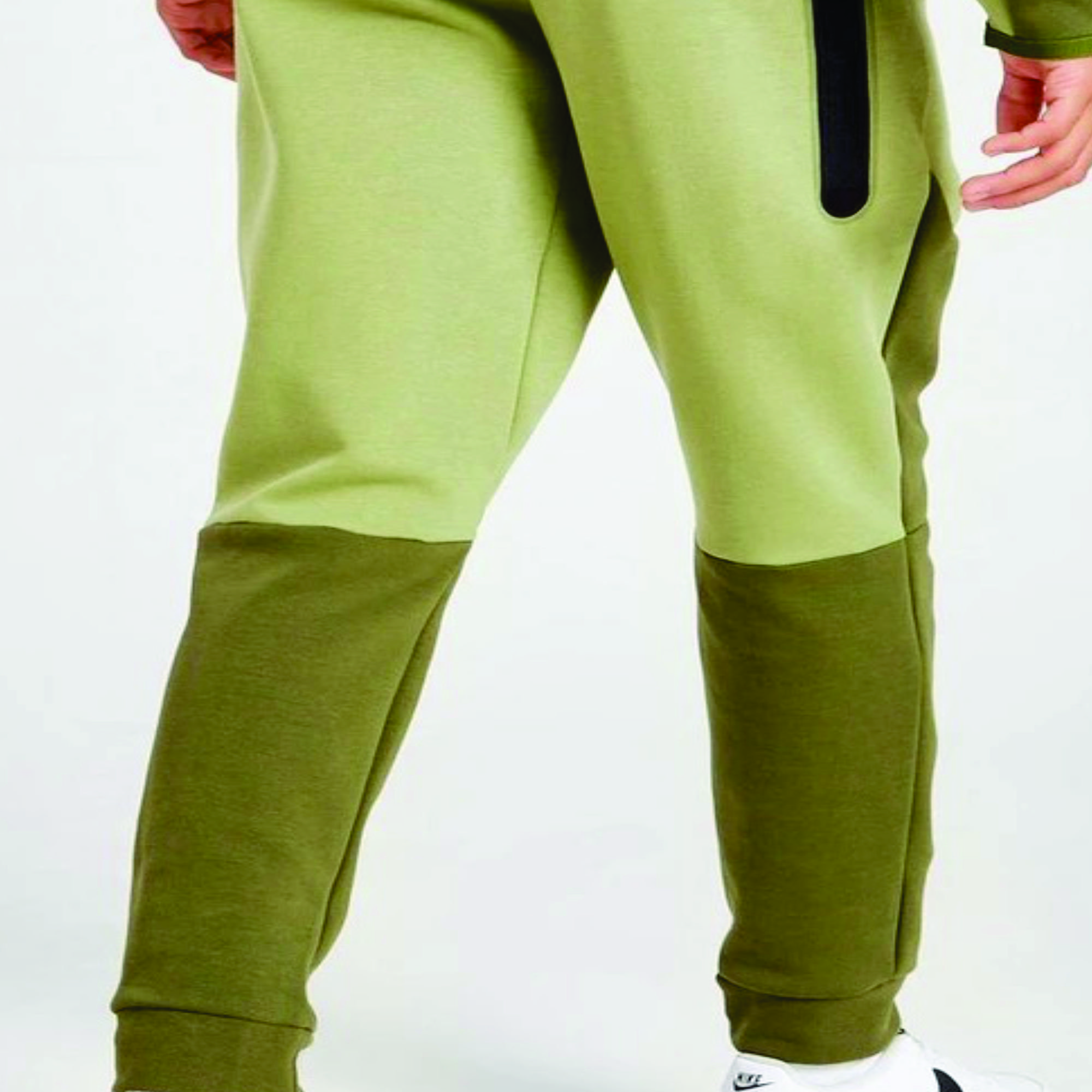 Custom Brand Logo Boys Tech Fleece Tracksuit 69% Cotton 31% Polyester Green Full Zip Hoodie Joggers Sweatpants Sweatsuit Winter