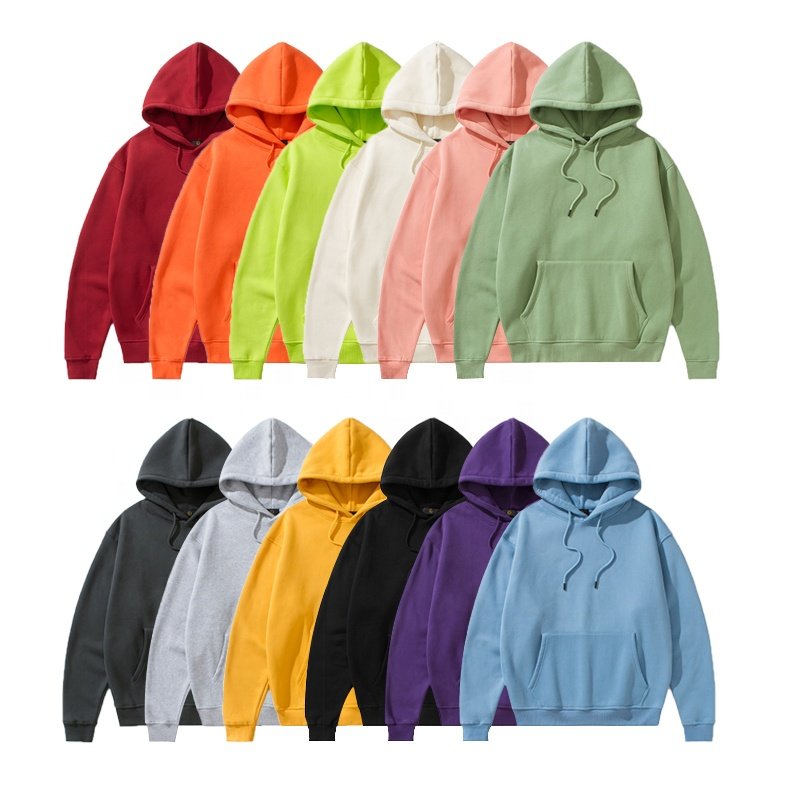 High quality men's oversized street style pullovers custom embroidered hoodies