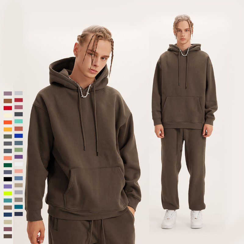 High quality men's oversized street style pullovers custom embroidered hoodies