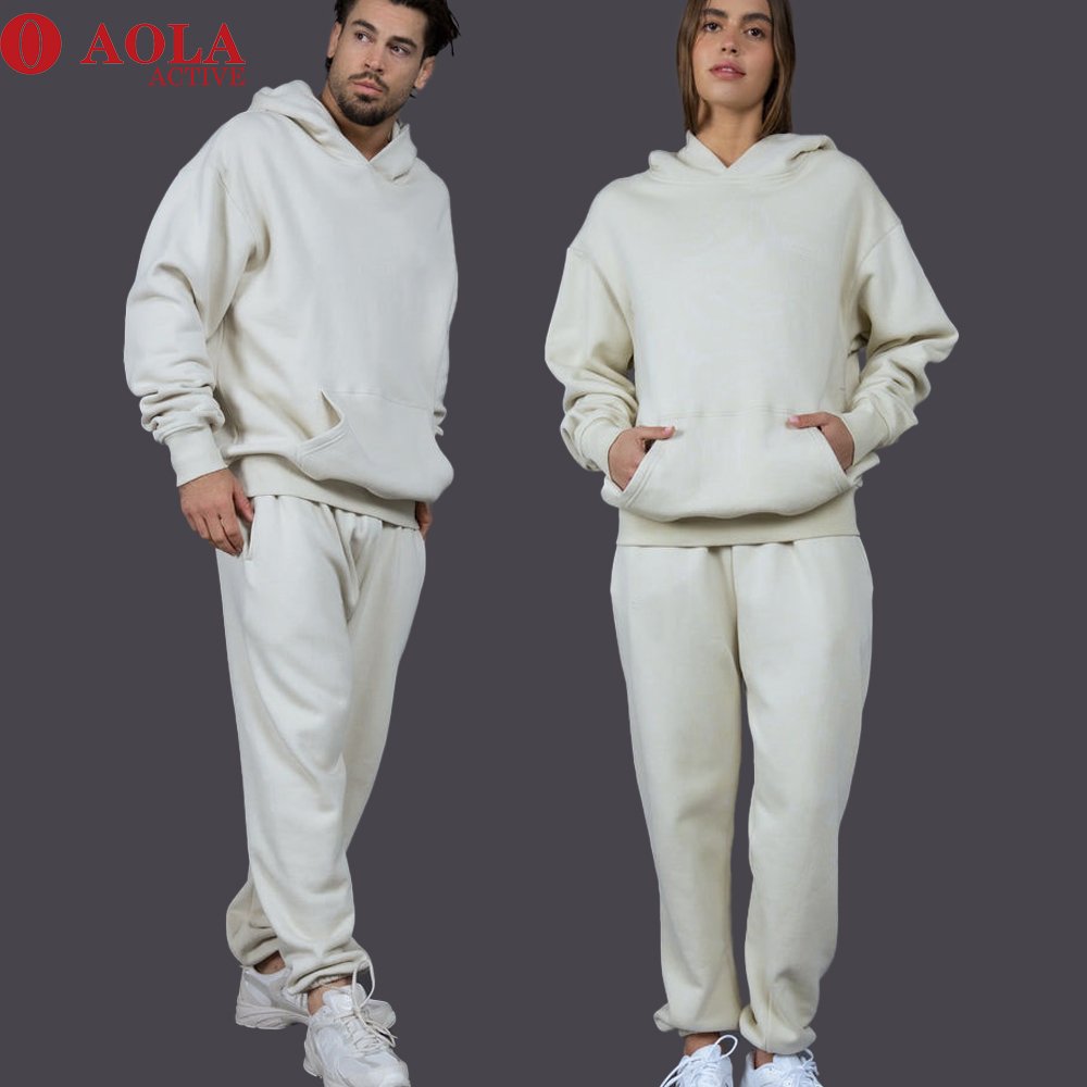 AOLA Women And Cotton Jogging Set GSM 400g Cotton Hoodie Comfy Soft Sweatpants Training Gym Sweatsuits