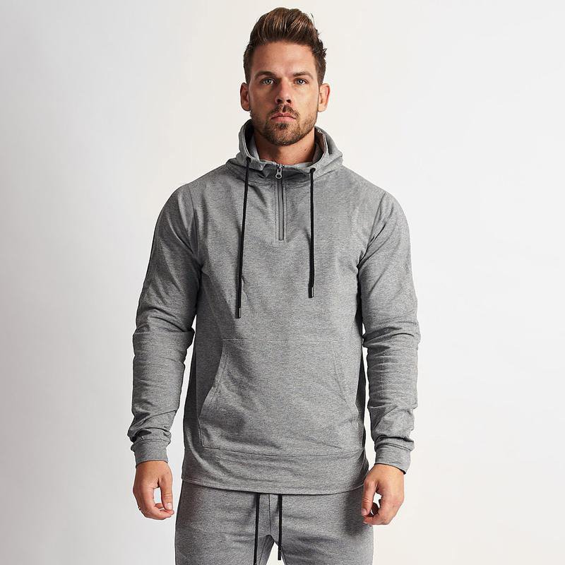 Tracksuit Men Fashion Hoodies Men Suits Solid Sets Men Sweatshirts Sweatpants Spring Winter Fleece Hooded Pullover 2 Pieces Set