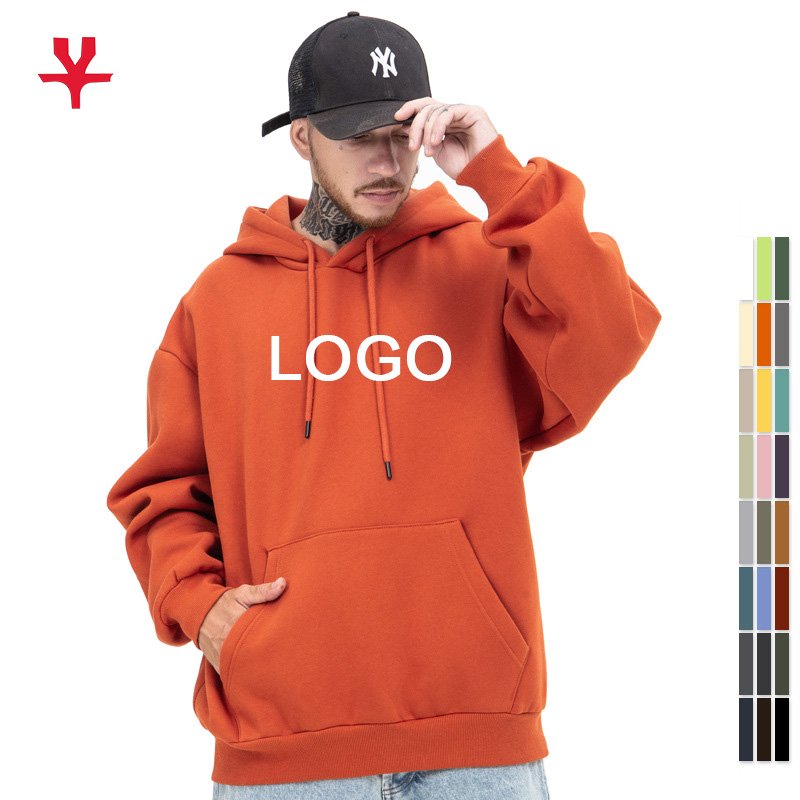 In Stock Wholesale Custom Plus Size Blank Plain Hoodie Oversized Sudadera Women's Streetwear Unisex Sweatshirts Men's Hoodies