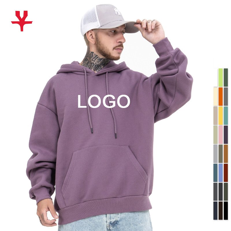 In Stock Wholesale Custom Plus Size Blank Plain Hoodie Oversized Sudadera Women's Streetwear Unisex Sweatshirts Men's Hoodies