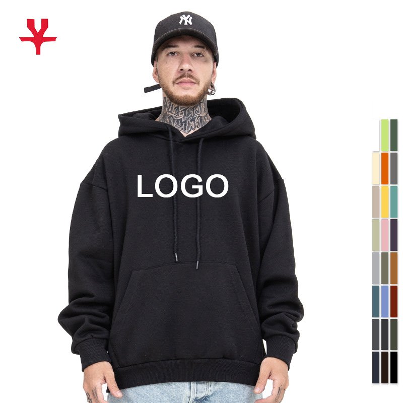 In Stock Wholesale Custom Plus Size Blank Plain Hoodie Oversized Sudadera Women's Streetwear Unisex Sweatshirts Men's Hoodies