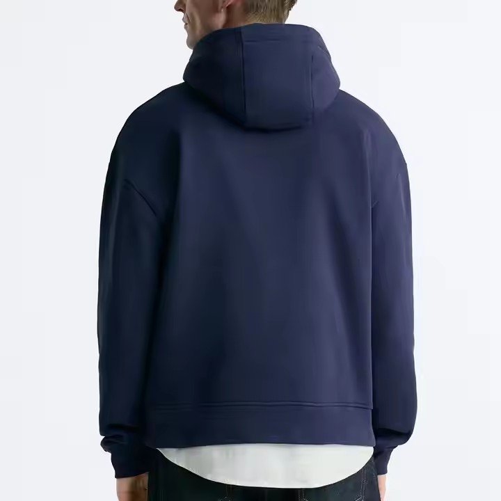 Newly cropped boxy men fashion hoodie custom printing no string fleece fluffy oversized plus size men's hoodie