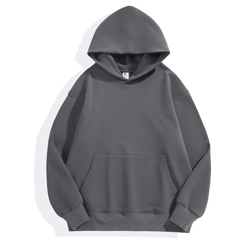 Black Winter Warm Fleece Lined Plain Men's Hoodie 500 gsm Soft Unisex Oversized Custom Essentials Hoodie
