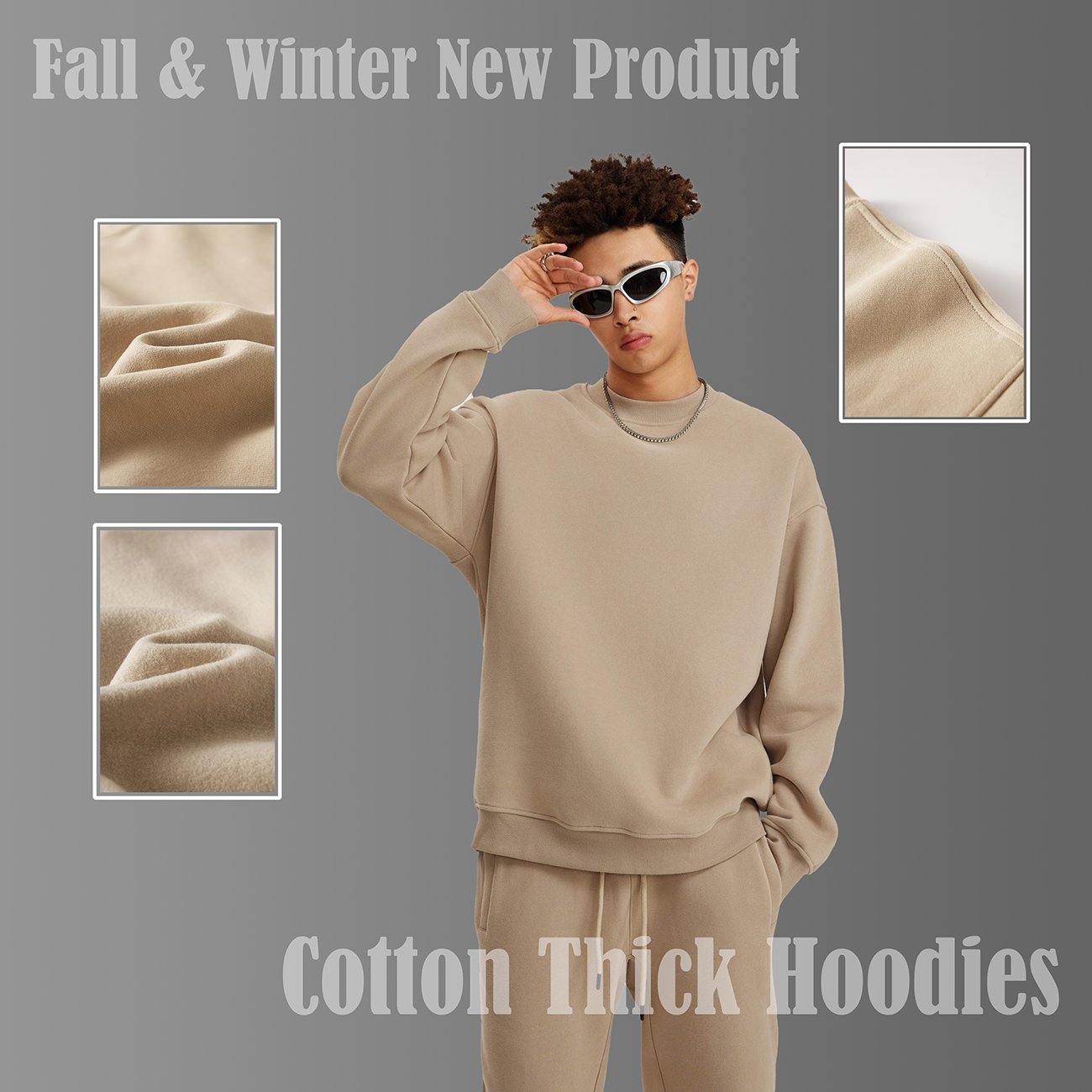 Wholesale New Fleece Men Oversized Crewneck Sweatshirts Custom Logo Printing Blank pullover Sweatshirts
