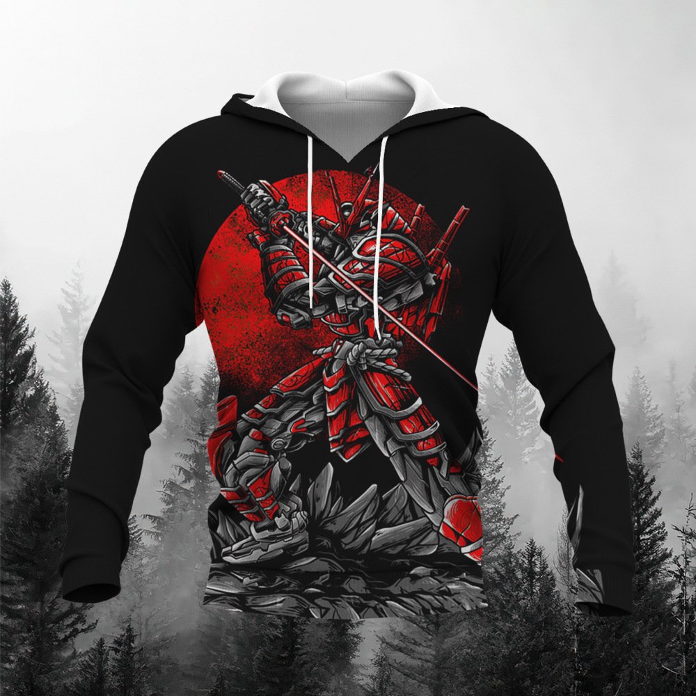 Wholesale Oversized 3D Printed Hoodie for Men Custom Logo Polyester High Quality Pullover with Anime Pattern Hood Plus Size