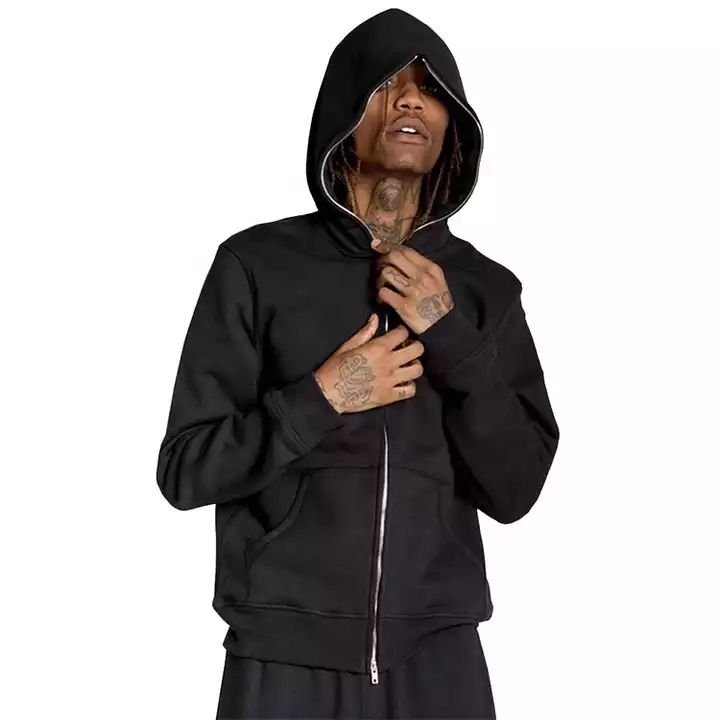 Hot Sell Blank Unisex Sublimation Solid Color Cotton Custom Logo Sweatshirt Zip Up Pullover Oversize Sports Full Zip Up Hoodies