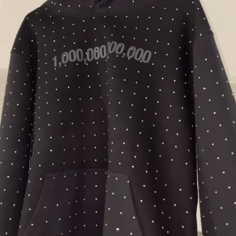 New Full Rhinestone Design Plus Pullover Hoodie Customized Heavyweight Drop Shoulder Distressed Men's Hoodie