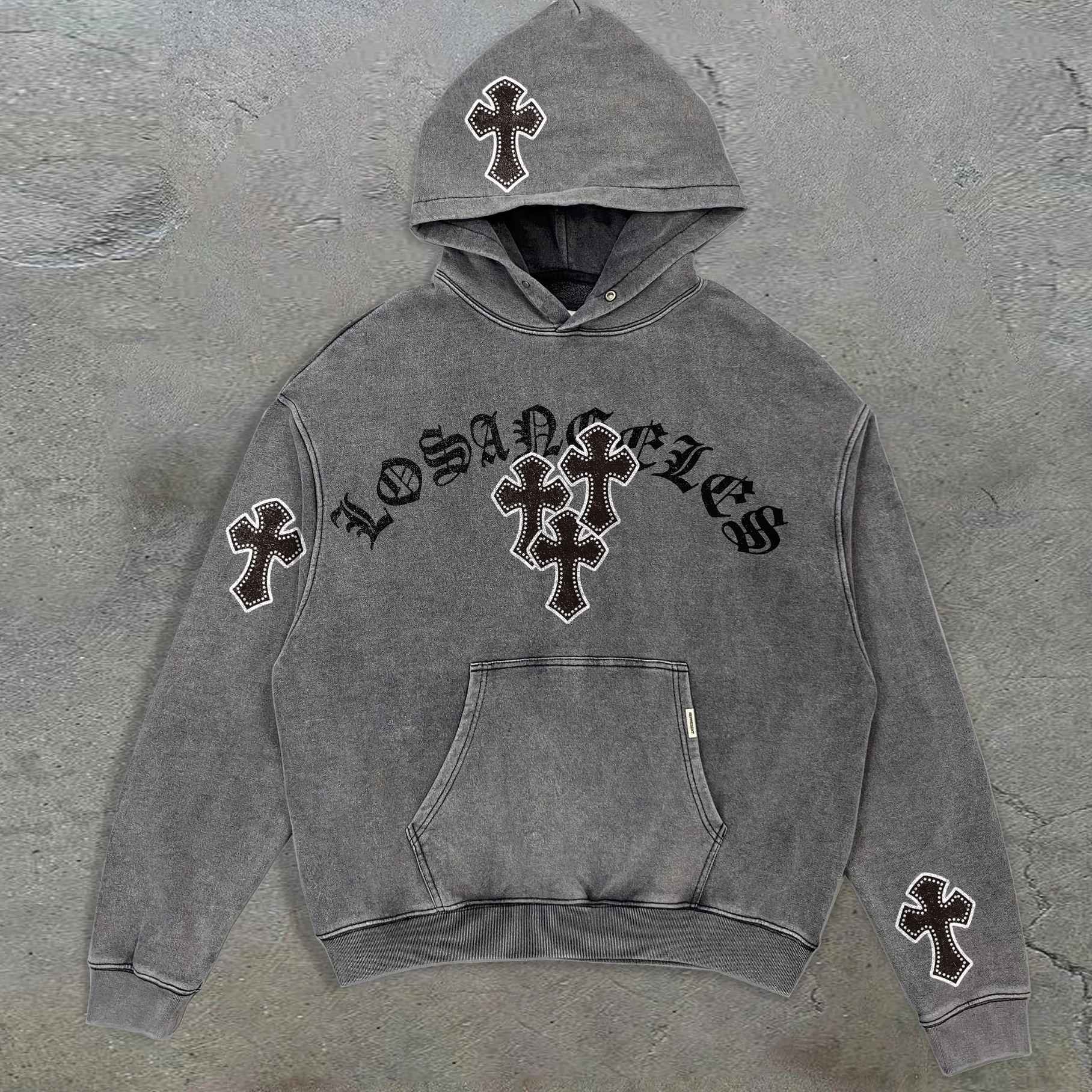 Custom vintage oversize washed pullover hoodie custom print sun faded sweatshirt custom Mens Distressed Acid Wash Hoodie