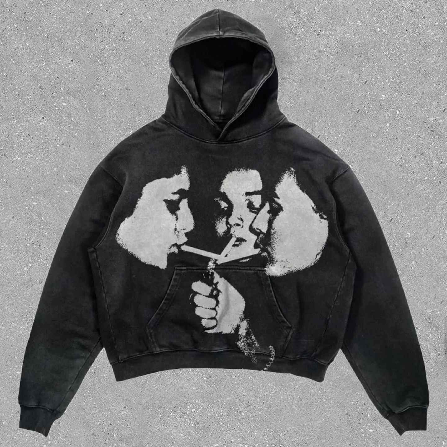 Custom vintage oversize washed pullover hoodie custom print sun faded sweatshirt custom Mens Distressed Acid Wash Hoodie