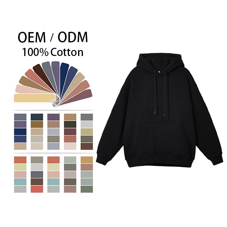 Winter Custom Oversized Plain 100% Cotton Blank Hoodies Pullover Unisex Bulk Plus Size Men's Hoodies & Sweatshirts