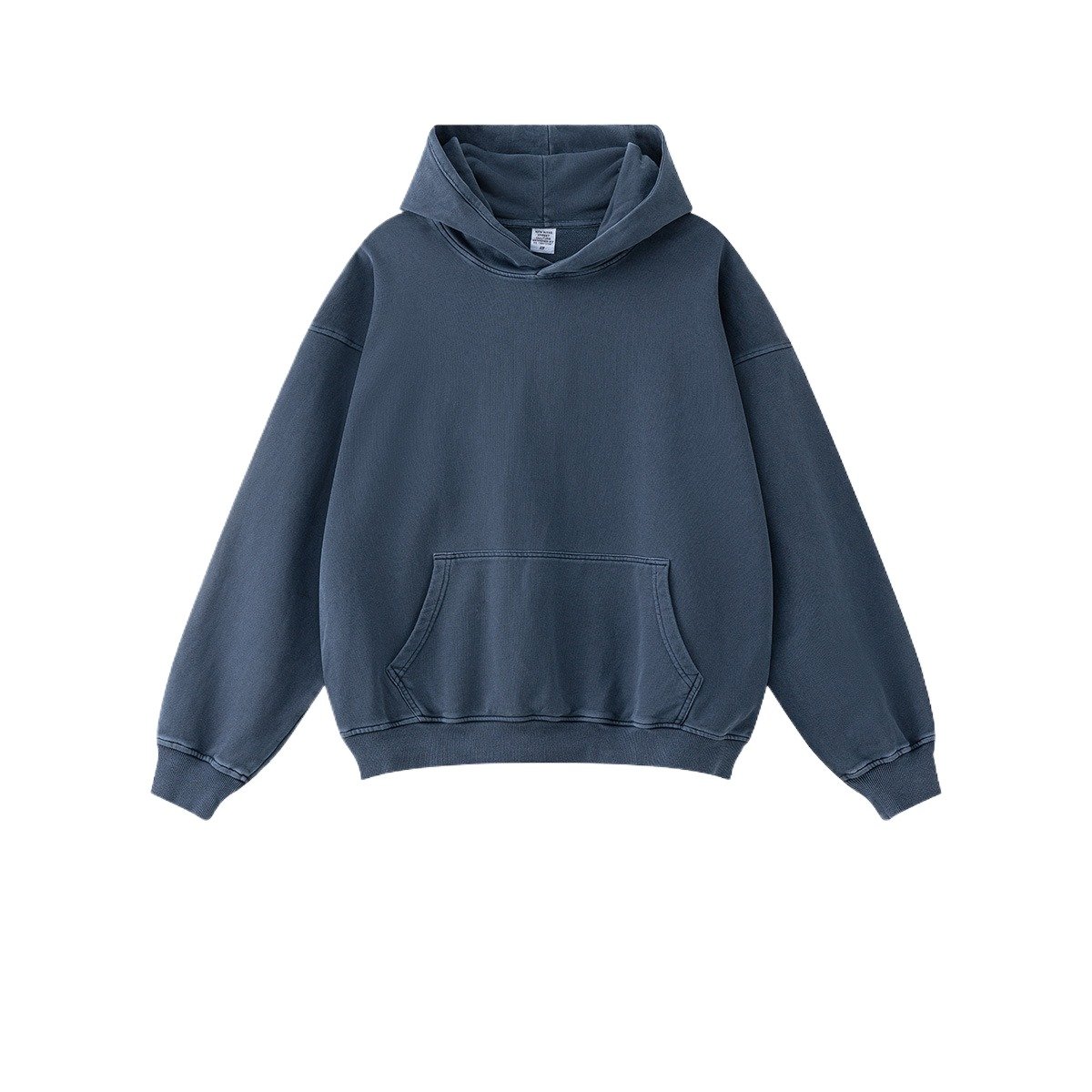 Streetwear Custom Oversized Hem Cut Bottom Unisex Cropped Vintage Acid Wash men's hoodies