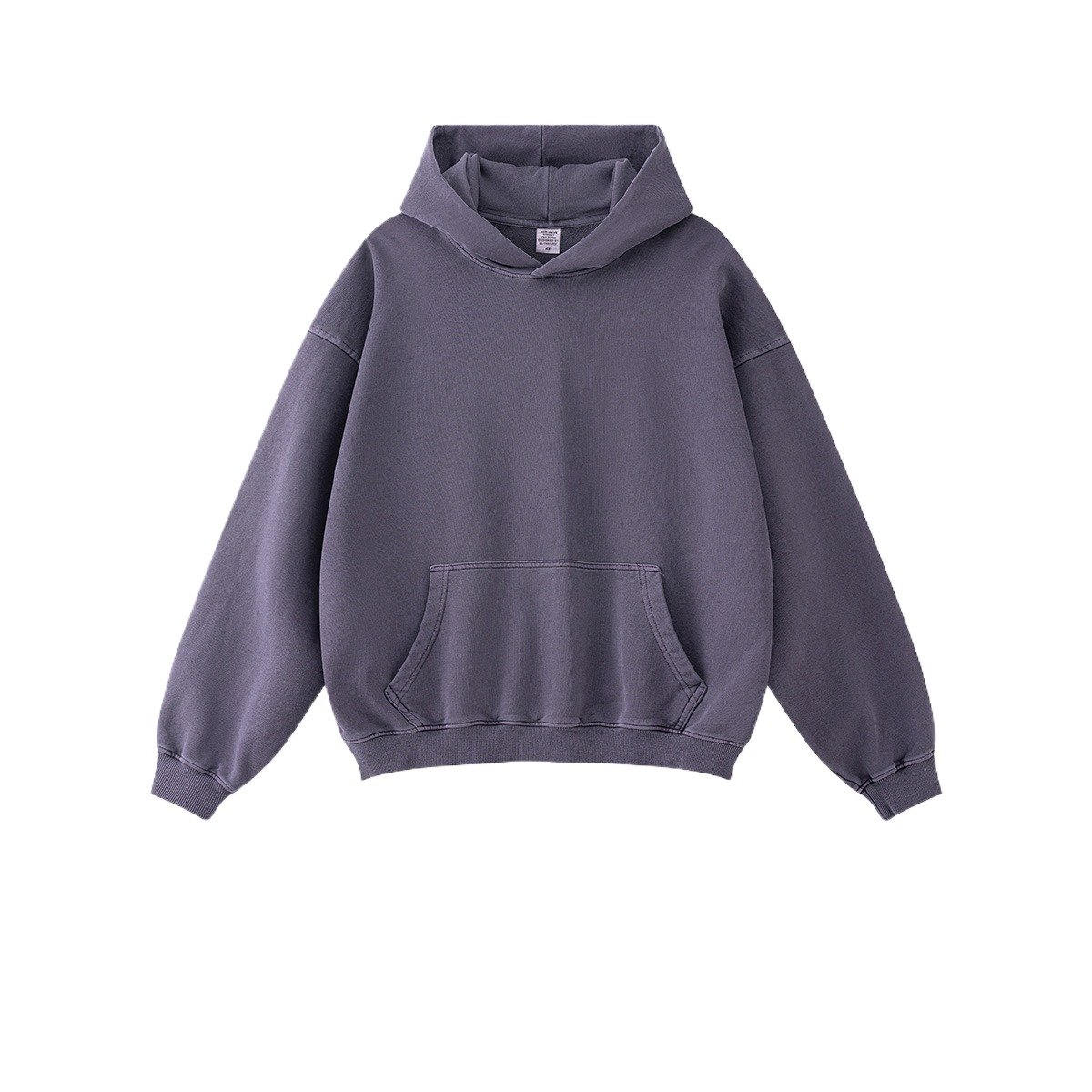 Streetwear Custom Oversized Hem Cut Bottom Unisex Cropped Vintage Acid Wash men's hoodies