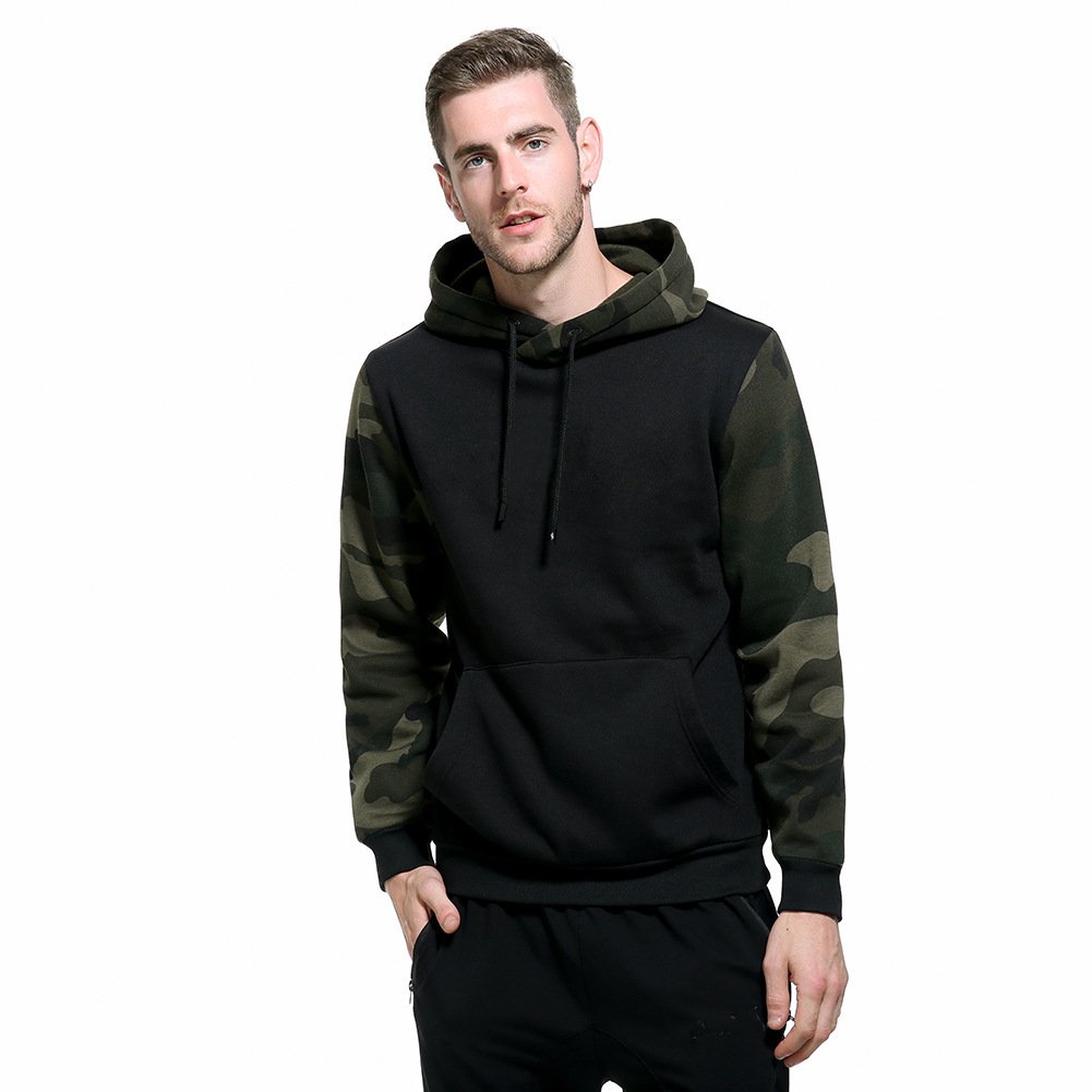 Wholesale high quality autumn winter camouflage outdoor men's hoodie heat transfer fleece hoodie
