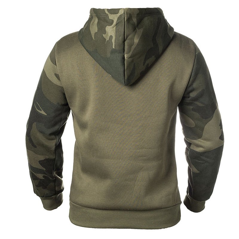 Wholesale high quality autumn winter camouflage outdoor men's hoodie heat transfer fleece hoodie