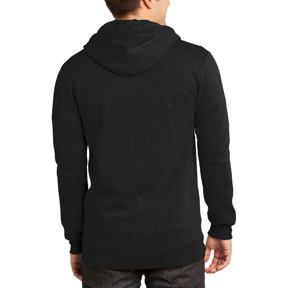 Breathable Mens Full Zip Hooded Sweatshirt Black Custom Logo Hoodie