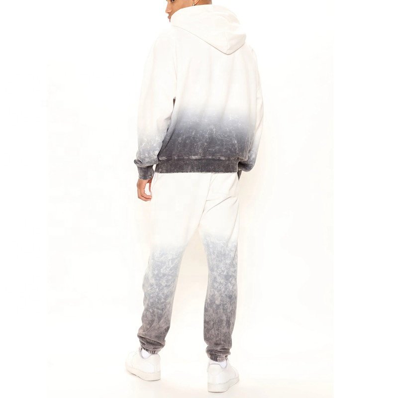 DEC Oem Custom Winter Men Tracksuits Vintage Pure Cotton Training Wear 2 Piece Set Logo Screen Print Acid Wash Tracksuit Men