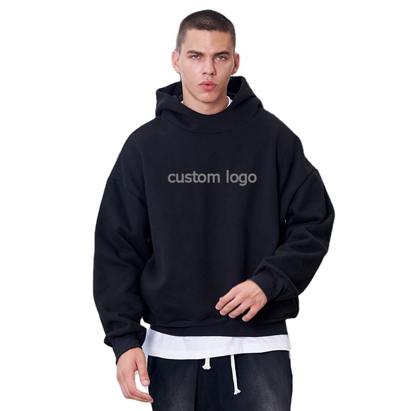 outdoor comfy blank boxy cropped hoodie logo custom high quality 3d embossed puff screen print oversized hoodie