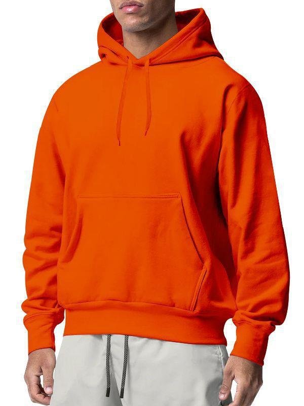 custom high quality cotton 320gsm heavyweight hoodies wholesale Solid color custom fleece pullover oversized men's hoodies