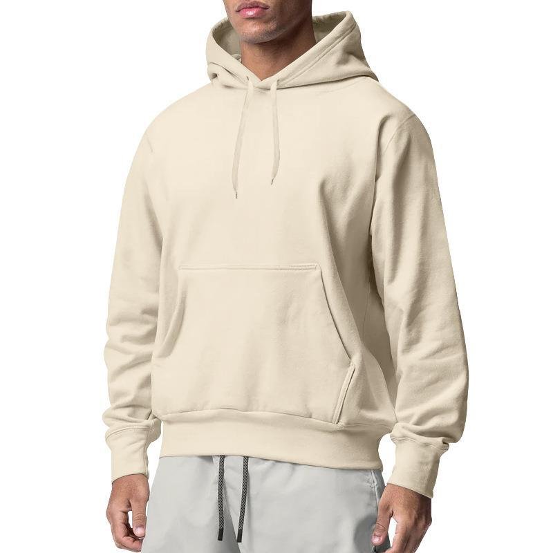 custom high quality cotton 320gsm heavyweight hoodies wholesale Solid color custom fleece pullover oversized men's hoodies