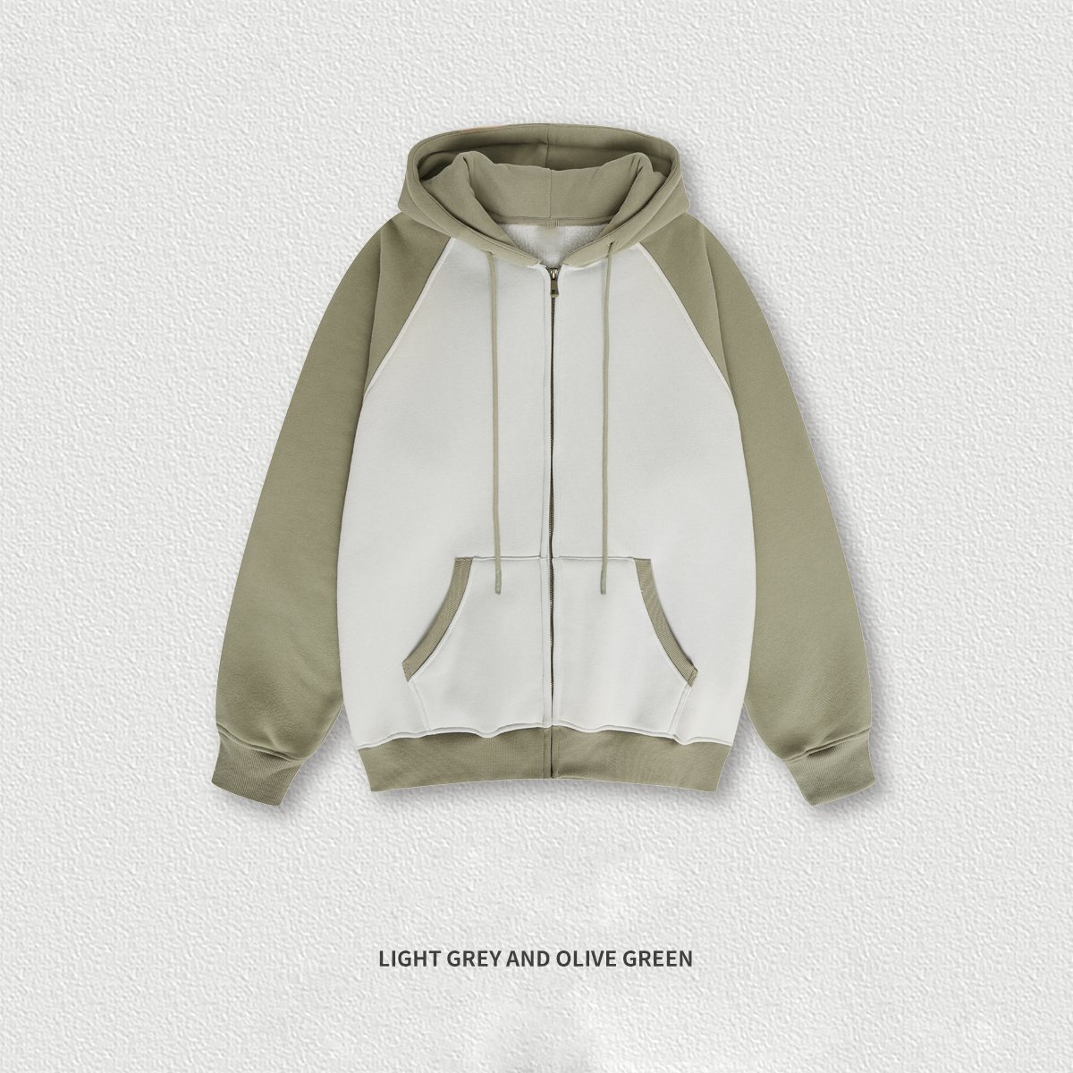 2024 Winter Fashion Drawstring Patchwork Oversized zipper-up hoodies Outwear Tops Custom puff screen print Hoodie