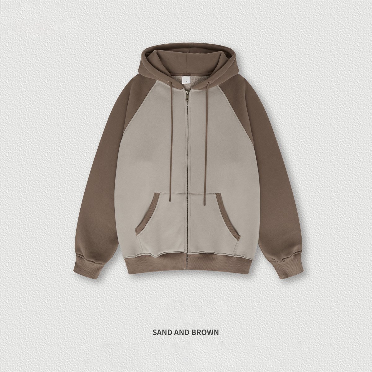 2024 Winter Fashion Drawstring Patchwork Oversized zipper-up hoodies Outwear Tops Custom puff screen print Hoodie