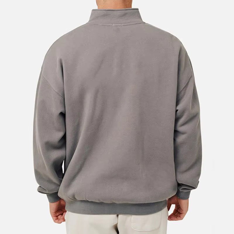 Custom Logo Blank Quarter Half Zip Hoodie Drop Shoulder Oversize Zip Up Hoodie Half Zip Sweatshirt