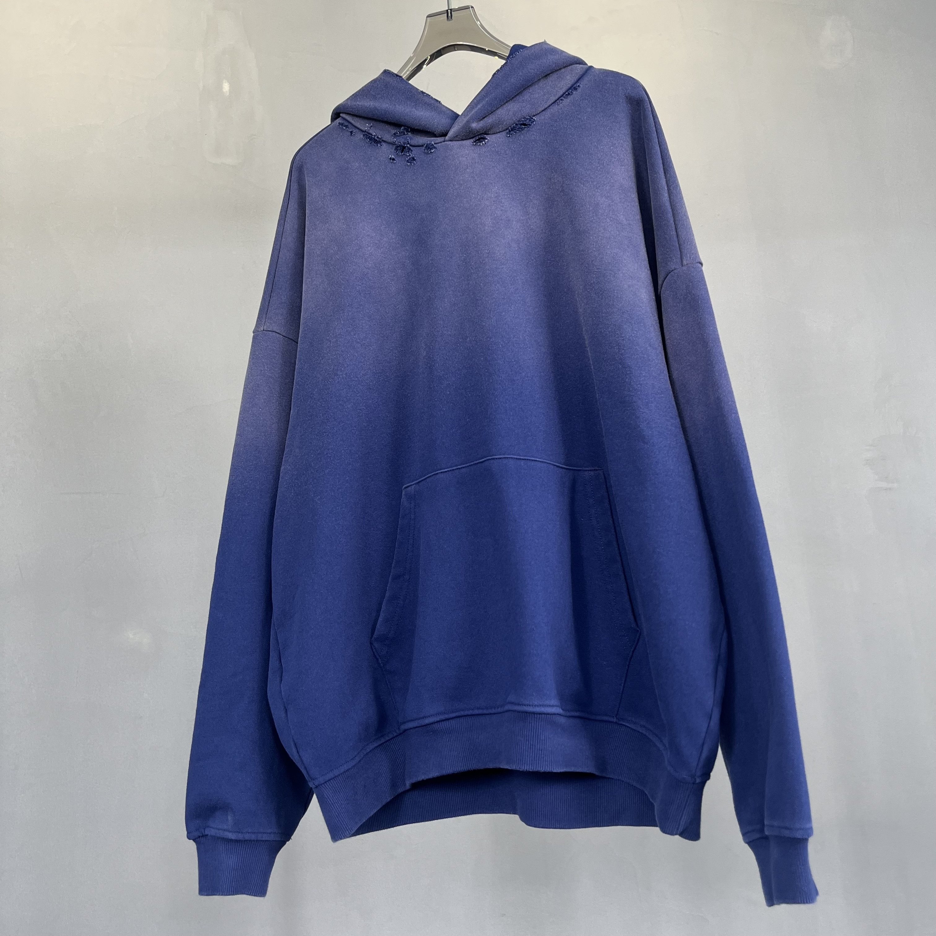 custom fashion men's hoodies & sweatshirts vintage cropped men's sweaters acid wash Distressed hoodie