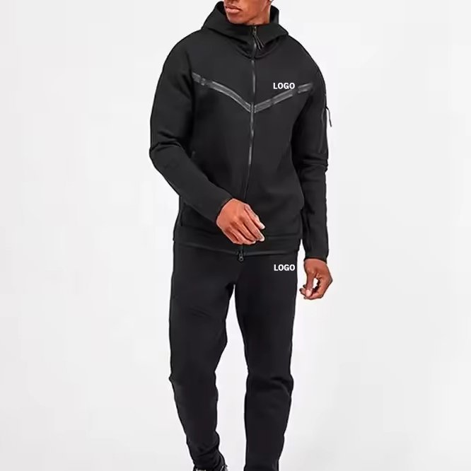 KALEO Custom logo High quality Tech Fleece Full Zip Tracksuit Hoodie Jogger Streetwear Men's hoodies sweatshirts