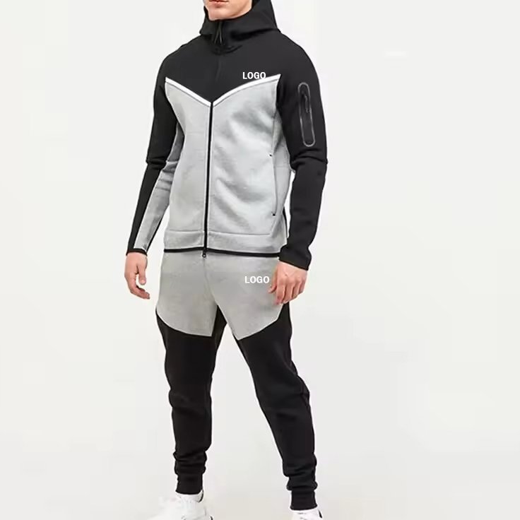 KALEO Custom logo High quality Tech Fleece Full Zip Tracksuit Hoodie Jogger Streetwear Men's hoodies sweatshirts