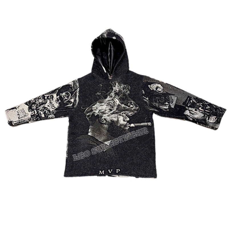 Men's Tapestry Hoodie Manufacturers Basketball Woven Blanket Tapestries Thick Fabric Heavy Hoodies and Sweatshirts