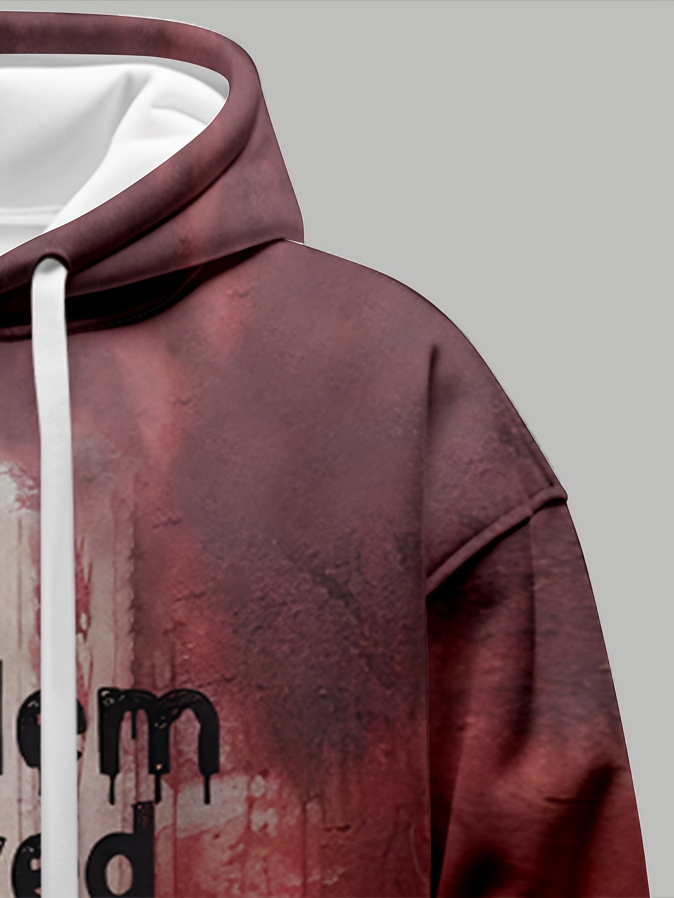 Wholesale custom men's contrast color deconstructed pattern 3d printing casual long sleeve suitable for outdoor wear hoodie