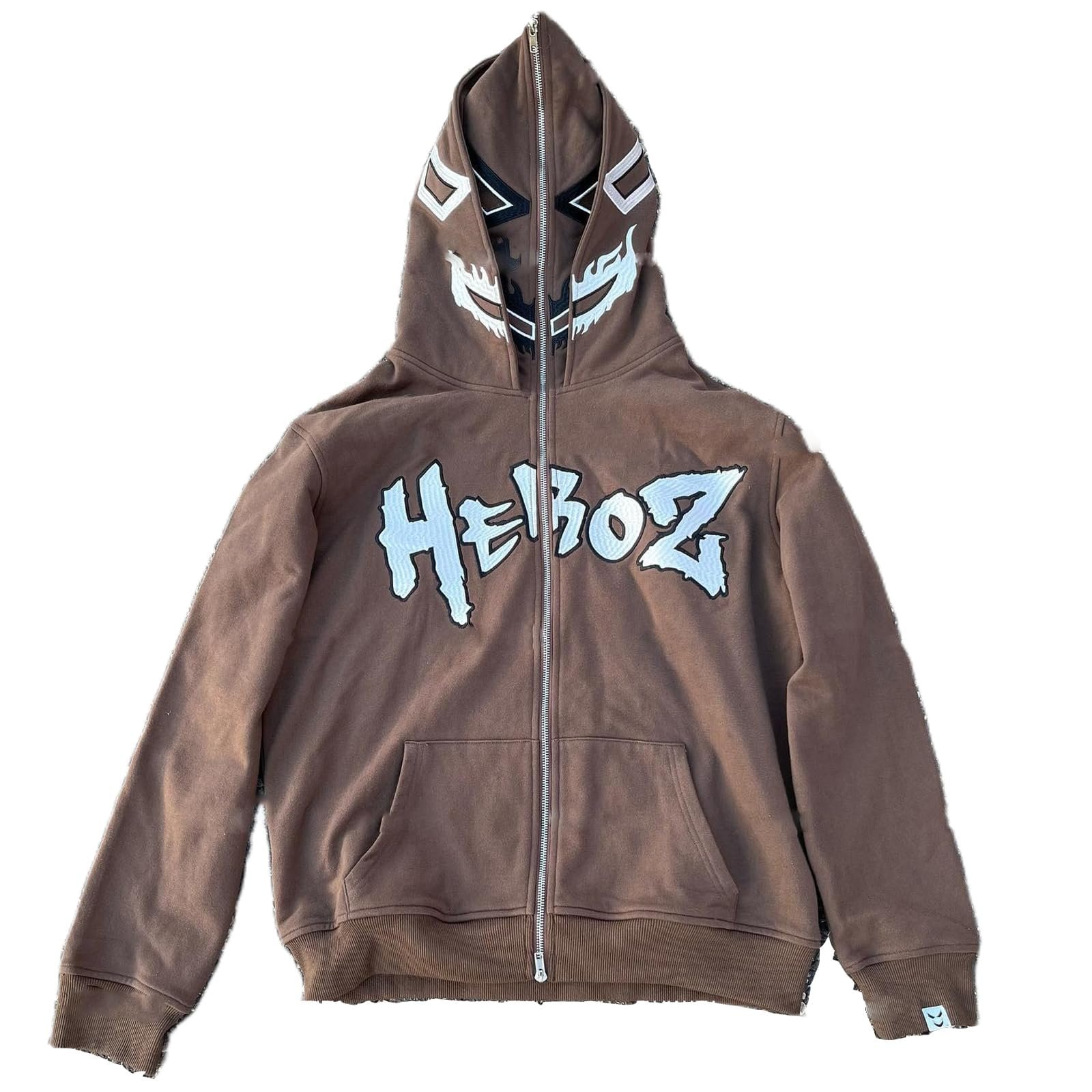Y2K Men's oversized zipper unisex heavy weight 100% cotton black custom spider embroidery full zip up hoodie for men