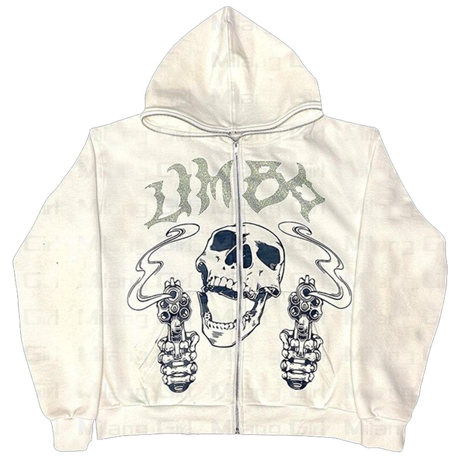 Y2K Men's oversized zipper unisex heavy weight 100% cotton black custom spider embroidery full zip up hoodie for men